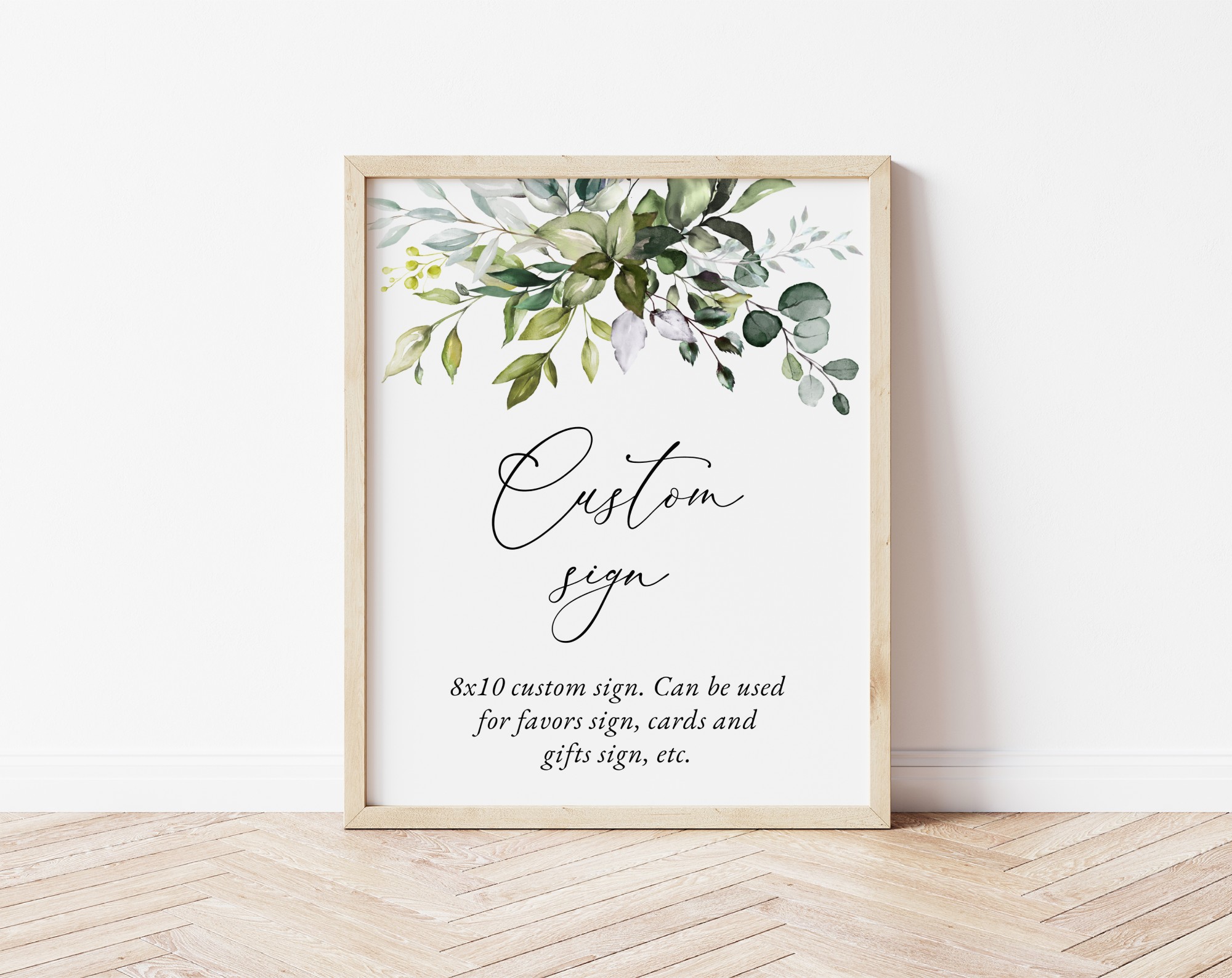 Eucalyptus Leaves Custom Sign, Printable File, Edit Yourself, SH45 SH110