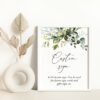 Eucalyptus Leaves Custom Sign, Wedding Sign, Printable File, Edit Yourself, SH45