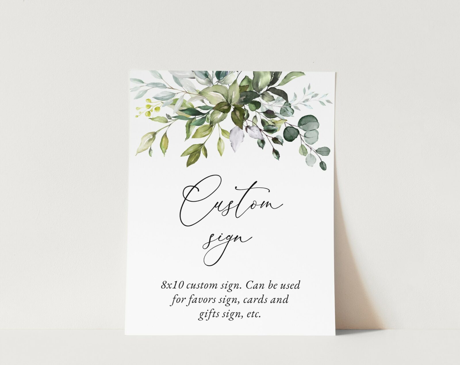 Eucalyptus Leaves Custom Sign - Wedding Sign - Party Sign
