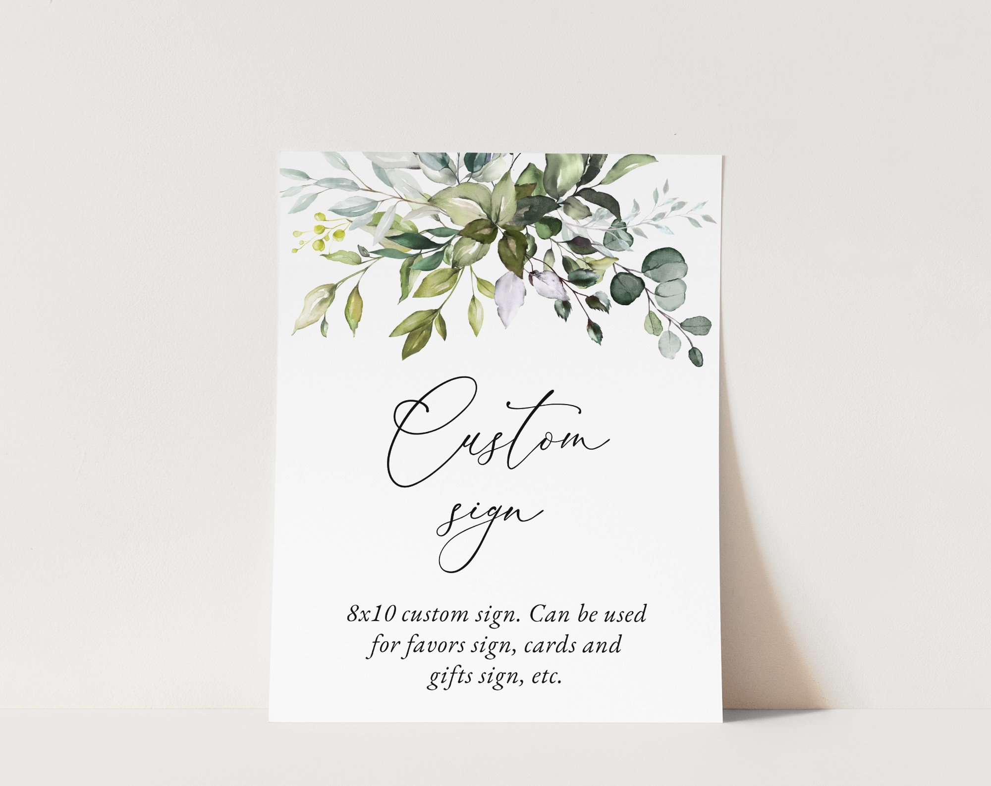 Eucalyptus Leaves Custom Sign, Wedding Sign, Printable File, Edit Yourself, SH45 Eucalyptus Leaves Custom Sign, Wedding Sign, Printable File, Edit Yourself, SH45