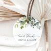 Eucalyptus Leaves Favor Tags, Gift Tags, Party Tags, Wedding, Printable File, Edit Yourself, SH45