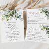 Eucalyptus Leaves Wedding Invitation Suite, Wedding Stationery, Printable File, Edit Yourself, SH45 Eucalyptus Leaves Wedding Invitation Suite, Wedding Stationery, Printable File, Edit Yourself, SH45