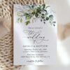 Eucalyptus Leaves Wedding Invitation Suite, Wedding Stationery, Printable File, Edit Yourself, SH45
