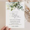 Eucalyptus Leaves Wedding Invitation Suite, Wedding Stationery, Printable File, Edit Yourself, SH45