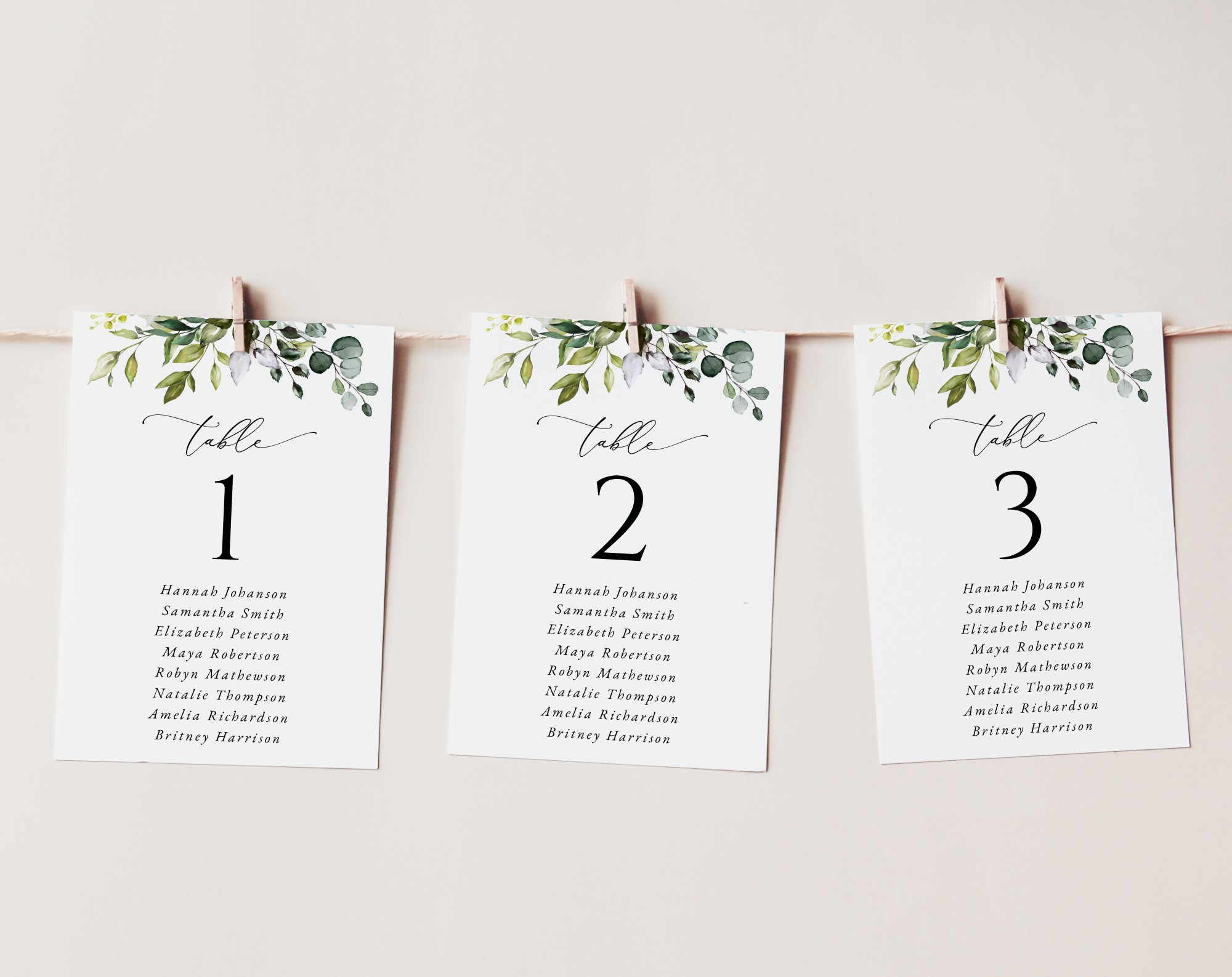 Eucalyptus Leaves Seating Cards, Wedding Stationery, Printable File, Edit Yourself, SH45 Eucalyptus Leaves Seating Cards, Wedding Stationery, Printable File, Edit Yourself, SH45