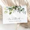 Eucalyptus Leaves Thank You Card, Wedding Stationery, Printable File, Edit Yourself, SH45