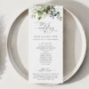 Eucalyptus Leaves Wedding Program, Wedding Stationery, Printable File, Edit Yourself, SH45 Eucalyptus Leaves Wedding Program, Wedding Stationery, Printable File, Edit Yourself, SH45