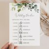 Eucalyptus Leaves Wedding Timeline, Wedding Stationery, Printable File, Edit Yourself, SH45