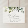 Eucalyptus Leaves Welcome Sign, Wedding Sign, Printable File, Edit Yourself, SH45