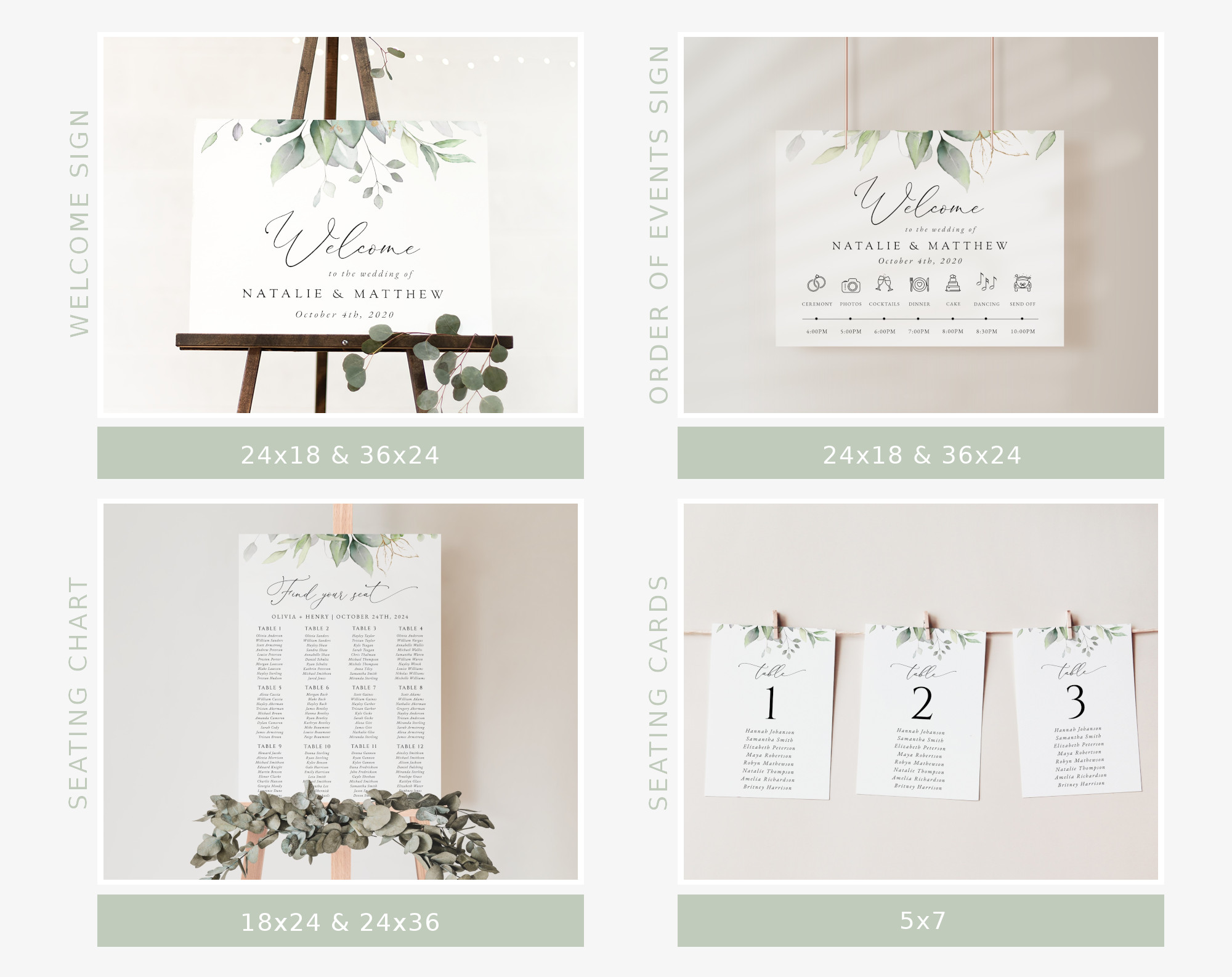 Greenery and Gold Wedding Bundle, Printable File, Edit Yourself, SH46 Greenery and Gold Wedding Bundle, Printable File, Edit Yourself, SH46