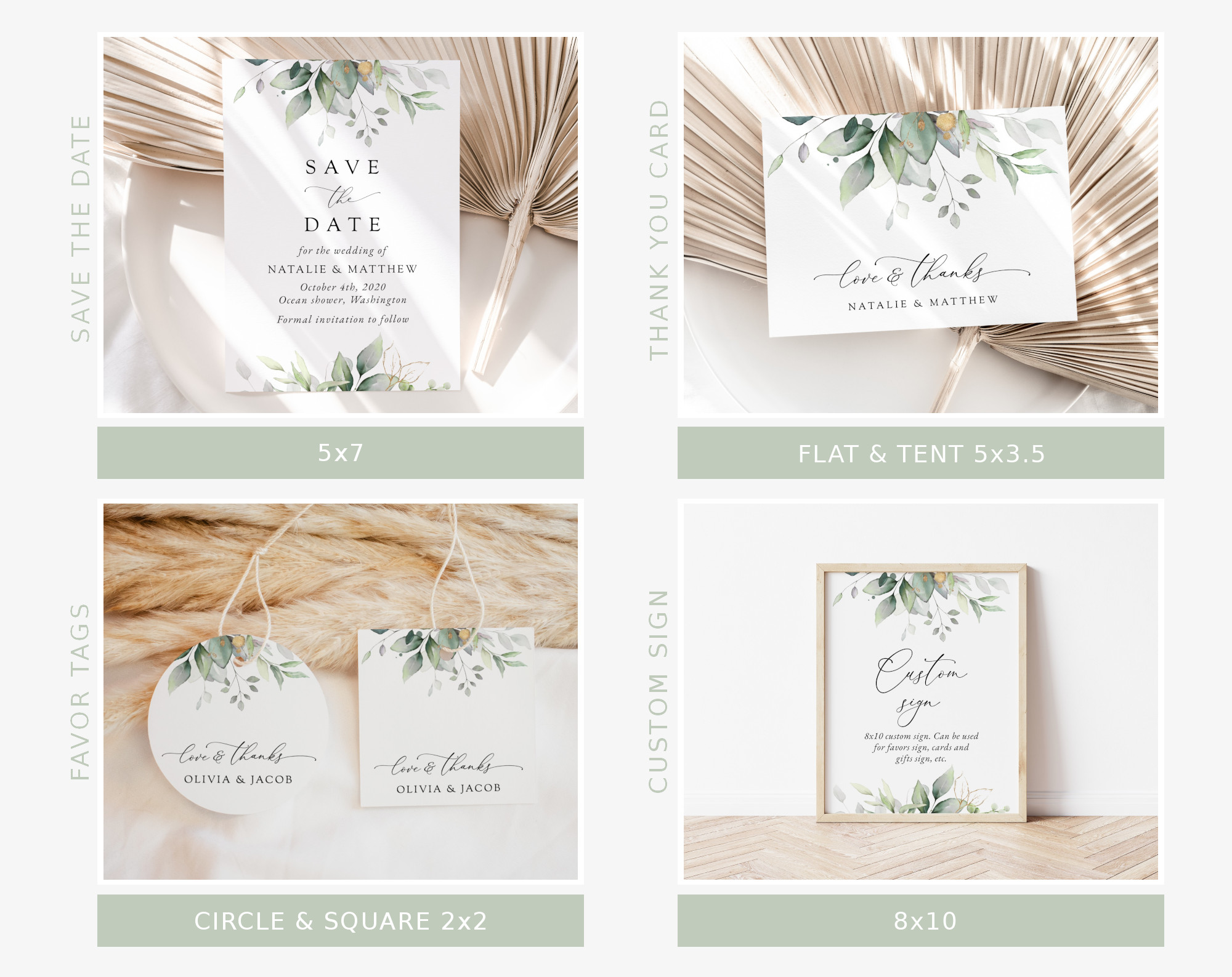 Greenery and Gold Wedding Bundle, Printable File, Edit Yourself, SH46 Greenery and Gold Wedding Bundle, Printable File, Edit Yourself, SH46