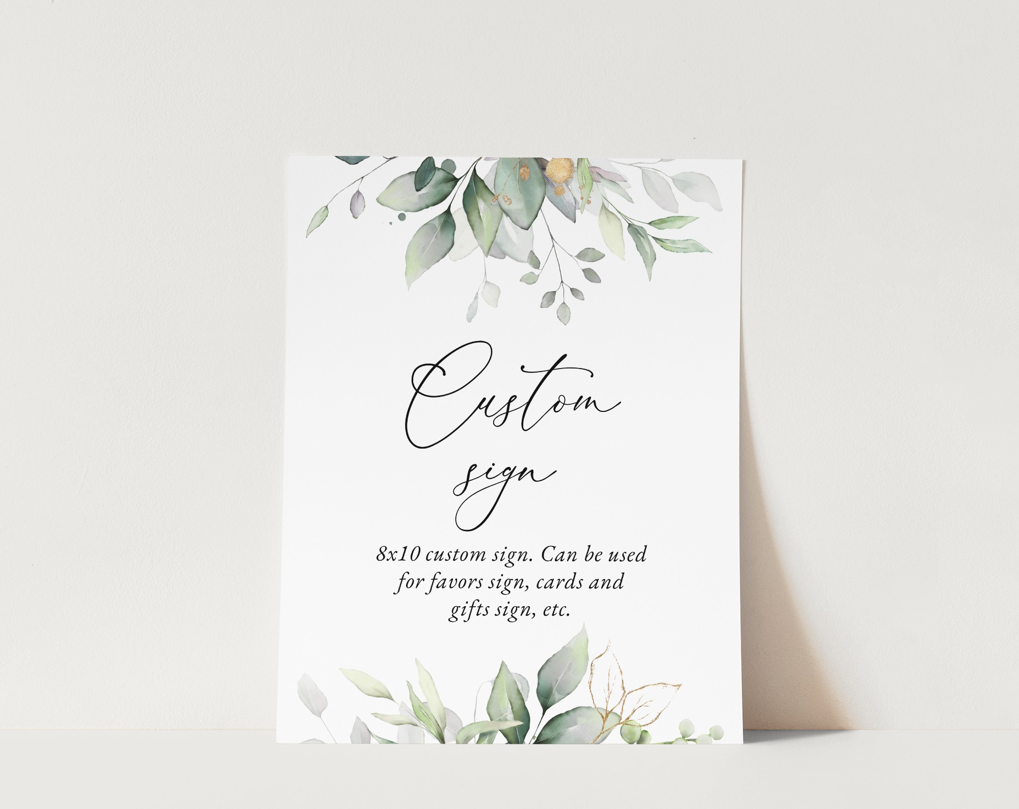 Greenery and Gold Custom Sign, Wedding Sign, Printable File, Edit Yourself, SH46 Greenery and Gold Custom Sign, Wedding Sign, Printable File, Edit Yourself, SH46