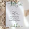 Greenery and Gold Wedding Invitation Suite, Wedding Stationery, Printable File, Edit Yourself, SH46