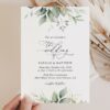 Greenery and Gold Wedding Invitation Suite, Wedding Stationery, Printable File, Edit Yourself, SH46