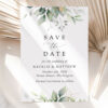 Greenery and Gold Save the Date, Wedding Stationery, Printable File, Edit Yourself, SH46
