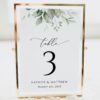Greenery and Gold Table Number Sign, Wedding Sign, Printable File, Edit Yourself, SH46 Greenery and Gold Table Number Sign, Wedding Sign, Printable File, Edit Yourself, SH46