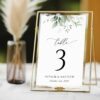 Greenery and Gold Table Number Sign, Wedding Sign, Printable File, Edit Yourself, SH46 Greenery and Gold Table Number Sign, Wedding Sign, Printable File, Edit Yourself, SH46