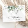 Greenery and Gold Thank You Card, Wedding Stationery, Printable File, Edit Yourself, SH46 Greenery and Gold Thank You Card, Wedding Stationery, Printable File, Edit Yourself, SH46