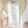 Greenery and Gold Wedding Program, Wedding Stationery, Printable File, Edit Yourself, SH46