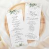 Greenery and Gold Wedding Program, Wedding Stationery, Printable File, Edit Yourself, SH46