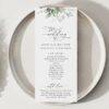 Greenery and Gold Wedding Program, Wedding Stationery, Printable File, Edit Yourself, SH46