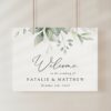 Greenery and Gold Welcome Sign, Wedding Sign, Printable File, Edit Yourself, SH46
