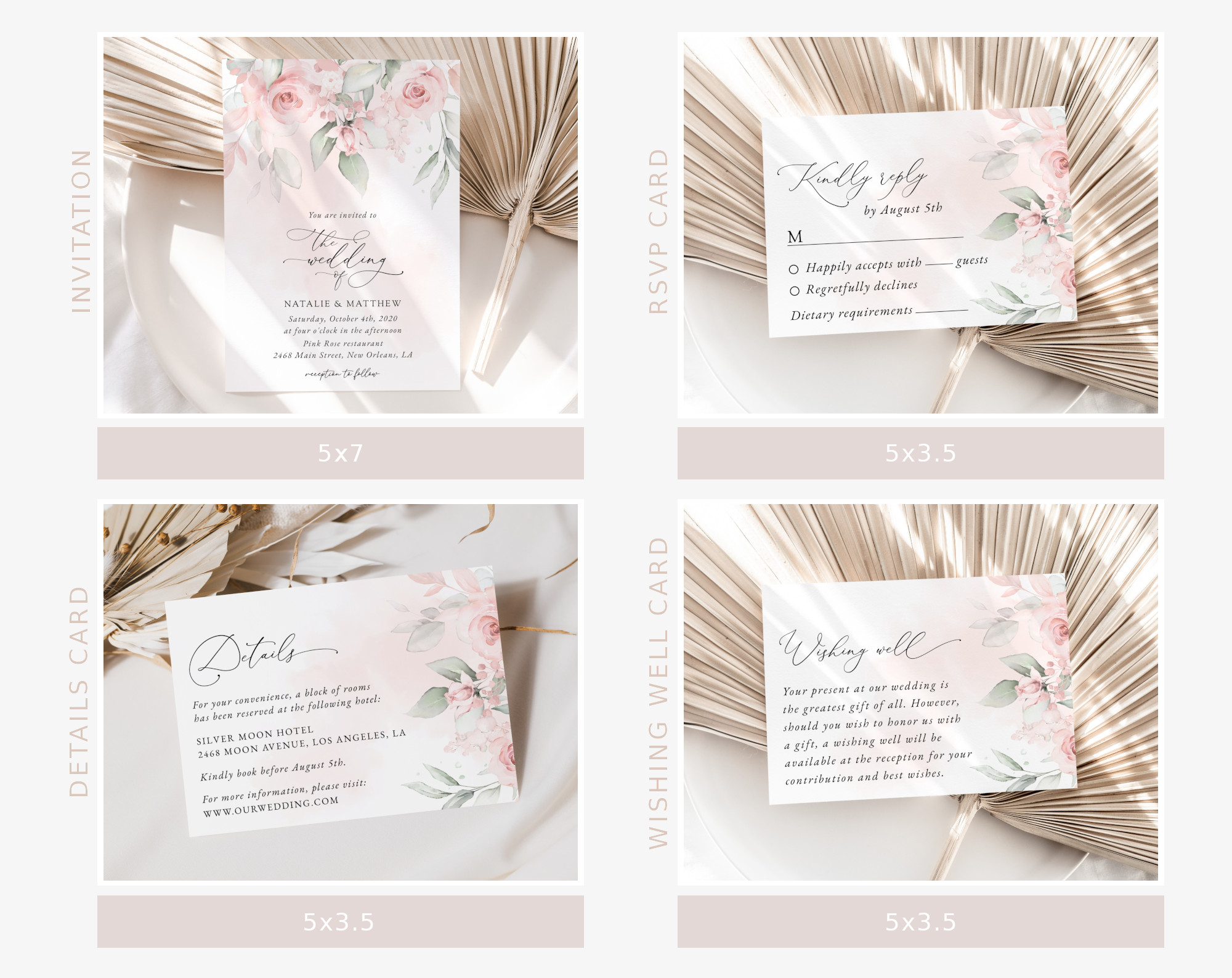 Blush Pink Flowers Wedding Bundle, Printable File, Edit Yourself, SH47 Blush Pink Flowers Wedding Bundle, Printable File, Edit Yourself, SH47