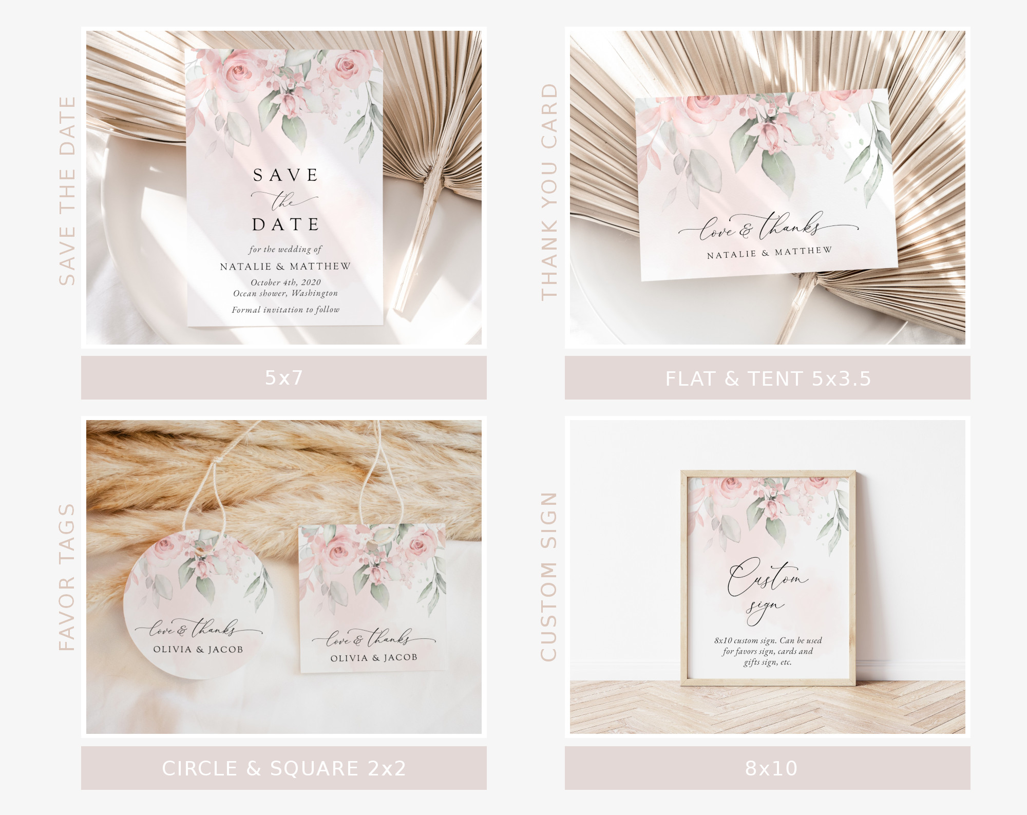 Blush Pink Flowers Wedding Bundle, Printable File, Edit Yourself, SH47 Blush Pink Flowers Wedding Bundle, Printable File, Edit Yourself, SH47