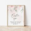 Blush Pink Flowers Custom Sign, Wedding Sign, Printable File, Edit Yourself, SH47