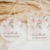 Blush Pink Flowers Favor Tags, Gift Tags, Party Tags, Wedding, Printable File, Edit Yourself, SH47