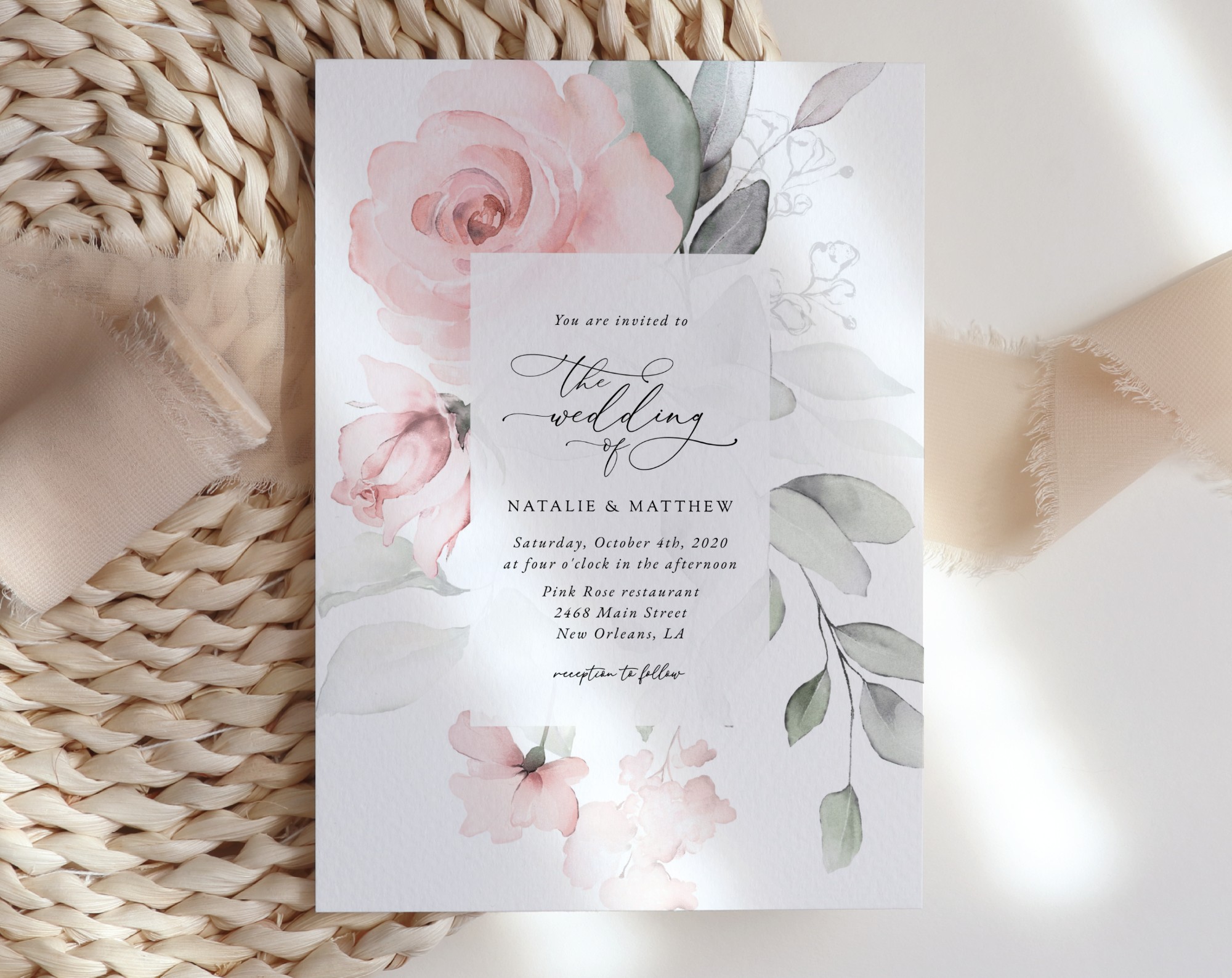 Blush Pink Flowers Wedding Invitation Set, Wedding Stationery, Printable File, Edit Yourself, SH47 Blush Pink Flowers Wedding Invitation Set, Wedding Stationery, Printable File, Edit Yourself, SH47