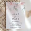 Blush Pink Flowers Save the Date, Wedding Stationery, Printable File, Edit Yourself, SH47 Blush Pink Flowers Save the Date, Wedding Stationery, Printable File, Edit Yourself, SH47