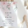 Blush Pink Flowers Save the Date, Wedding Stationery, Printable File, Edit Yourself, SH47 Blush Pink Flowers Save the Date, Wedding Stationery, Printable File, Edit Yourself, SH47