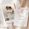Blush Pink Flowers Save the Date, Wedding Stationery, Printable File, Edit Yourself, SH47 Blush Pink Flowers Save the Date, Wedding Stationery, Printable File, Edit Yourself, SH47