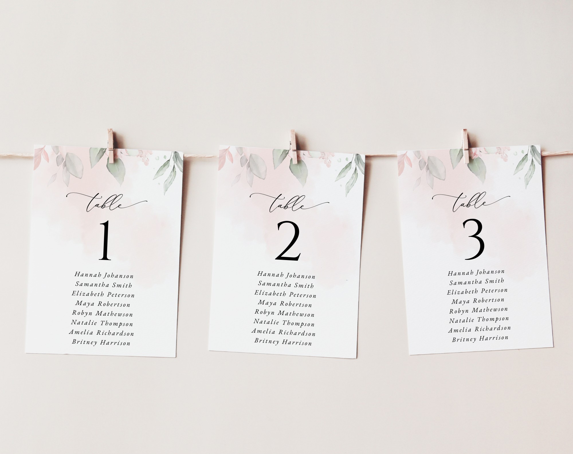 Blush Pink Flowers Seating Cards, Wedding Stationery, Printable File, Edit Yourself, SH47 Blush Pink Flowers Seating Cards, Wedding Stationery, Printable File, Edit Yourself, SH47