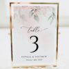 Blush Pink Flowers Table Number Sign, Wedding Sign, Printable File, Edit Yourself, SH47 Blush Pink Flowers Table Number Sign, Wedding Sign, Printable File, Edit Yourself, SH47