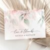 Blush Pink Flowers Thank You Card, Wedding Stationery, Printable File, Edit Yourself, SH47 Blush Pink Flowers Thank You Card, Wedding Stationery, Printable File, Edit Yourself, SH47