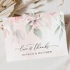 Blush Pink Flowers Thank You Card, Wedding Stationery, Printable File, Edit Yourself, SH47 Blush Pink Flowers Thank You Card, Wedding Stationery, Printable File, Edit Yourself, SH47