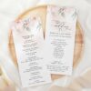 Blush Pink Flowers Wedding Program, Wedding Stationery, Printable File, Edit Yourself, SH47