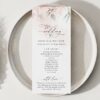Blush Pink Flowers Wedding Program, Wedding Stationery, Printable File, Edit Yourself, SH47