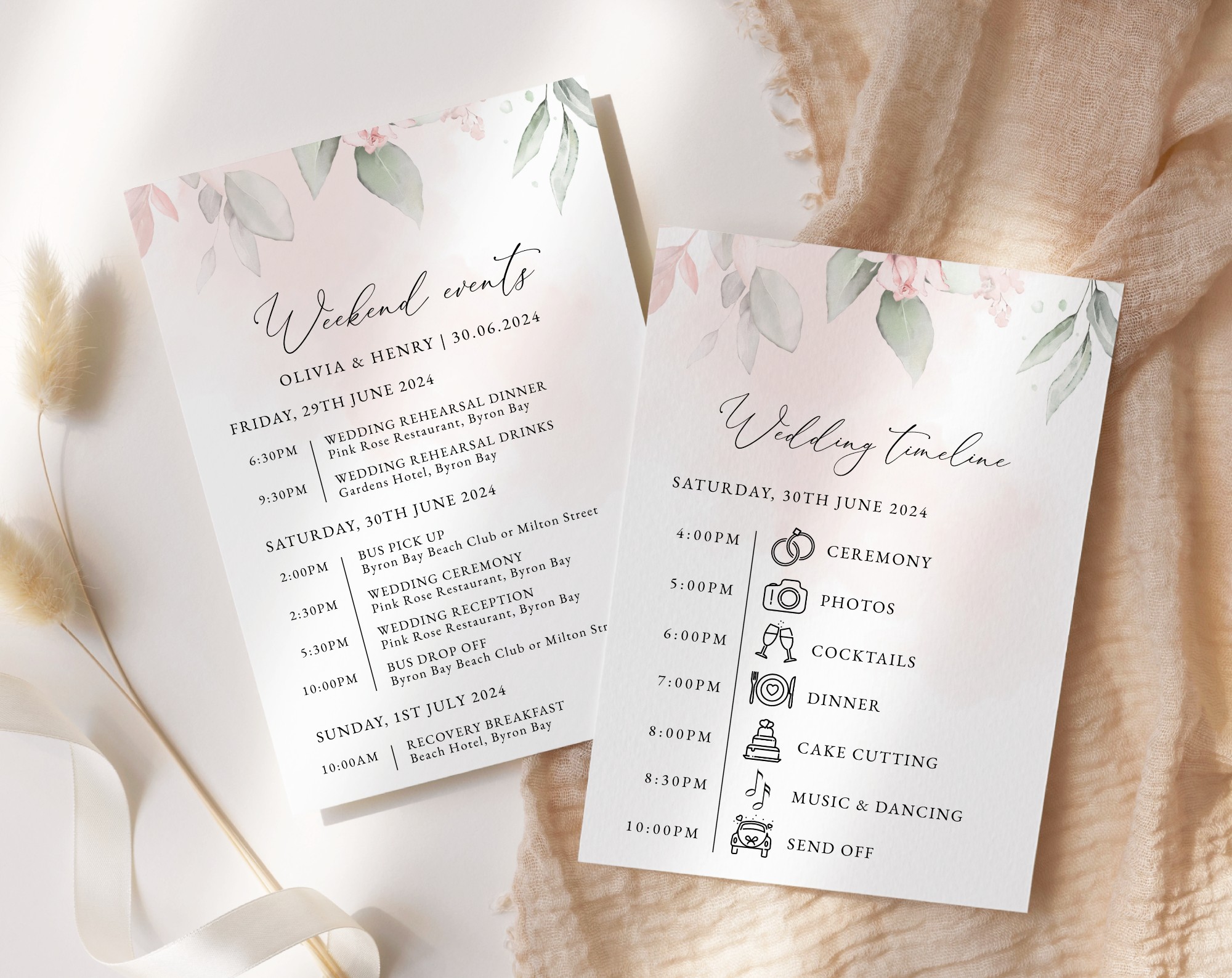 Blush Pink Flowers Wedding Timeline, Wedding Stationery, Printable File, Edit Yourself, SH47 Blush Pink Flowers Wedding Timeline, Wedding Stationery, Printable File, Edit Yourself, SH47