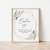 Pink Flowers Custom Sign, Wedding Sign, Printable File, Edit Yourself, SH48 Pink Flowers Custom Sign, Wedding Sign, Printable File, Edit Yourself, SH48
