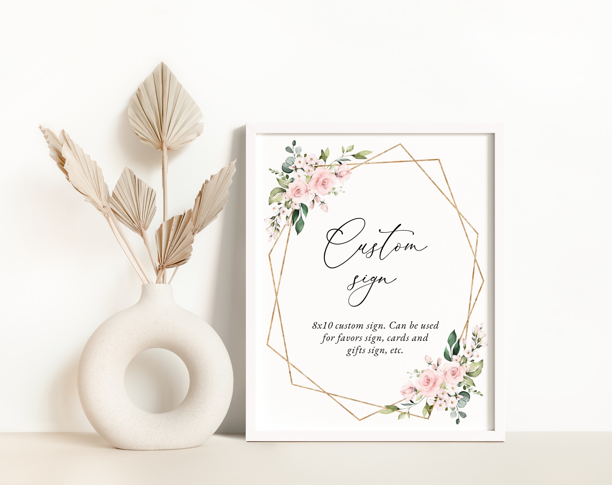 Pink Flowers Custom Sign, Wedding Sign, Printable File, Edit Yourself, SH48 Pink Flowers Custom Sign, Wedding Sign, Printable File, Edit Yourself, SH48