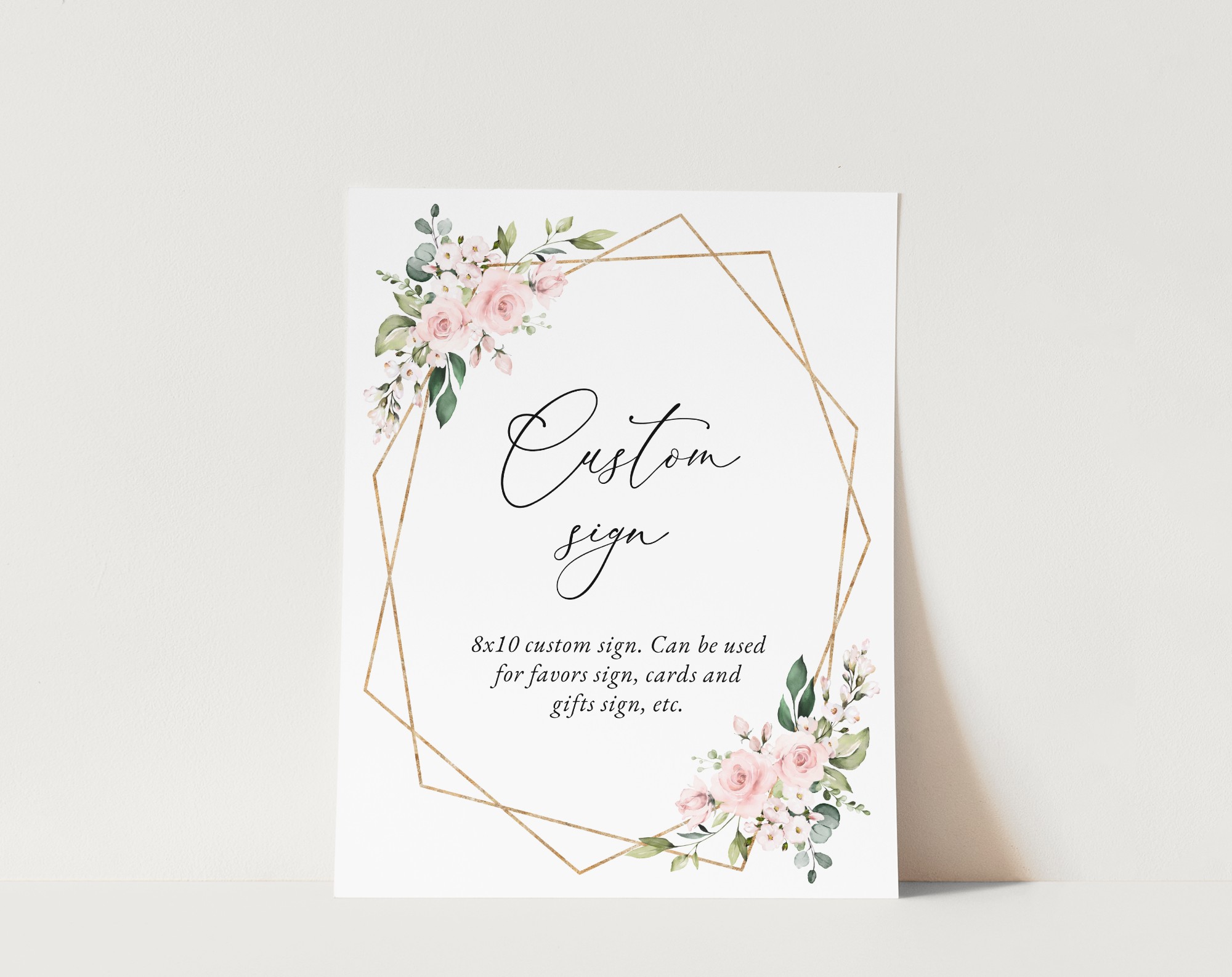 Pink Flowers Custom Sign, Wedding Sign, Printable File, Edit Yourself, SH48 Pink Flowers Custom Sign, Wedding Sign, Printable File, Edit Yourself, SH48