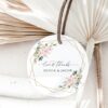 Pink Flowers Favor Tags, Gift Tags, Party Tags, Wedding, Printable File, Edit Yourself, SH48
