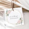 Pink Flowers Favor Tags, Gift Tags, Party Tags, Wedding, Printable File, Edit Yourself, SH48