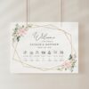 Pink Flowers Order of Events Sign, Welcome Sign, Printable File, Edit Yourself, SH48