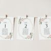 Pink Flowers Seating Cards, Wedding Stationery, Printable File, Edit Yourself, SH48