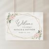 Pink Flowers Welcome Sign, Wedding Sign, Printable File, Edit Yourself, SH48 Pink Flowers Welcome Sign, Wedding Sign, Printable File, Edit Yourself, SH48