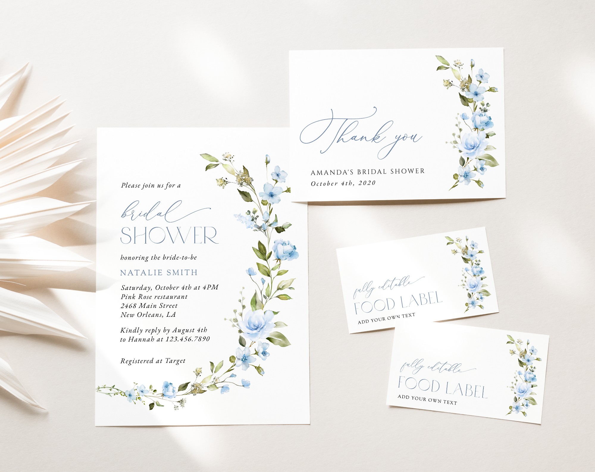 SH49 Bridal SH49 Blue Flowers Bridal Shower Shop by CollectionShower Shop By Collection